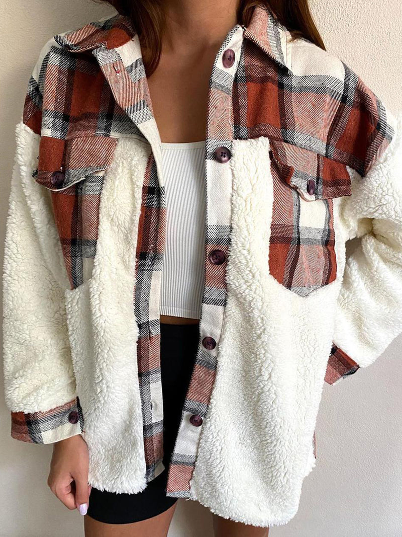 Hazel Blues® |  Fuzzy Button Up Long Sleeve Jacket