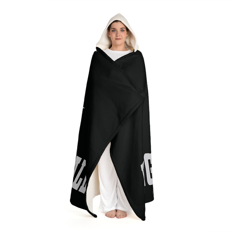 Hazel Blues® |  Cozy Hooded Sherpa Fleece Blanket: Knights Football
