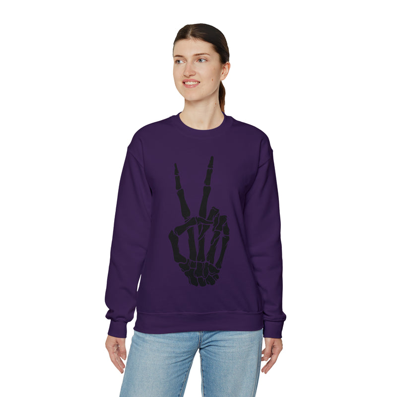 Hazel Blues® |  Peace Skelton Graphic Crewneck Sweatshirt