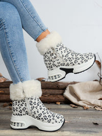 Hazel Blues® |  Side Zipper Leopard Platform Boots