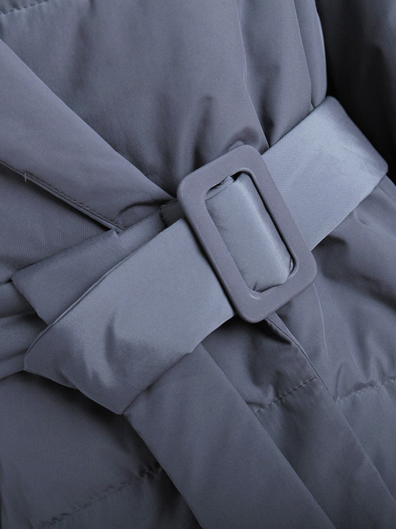 Hazel Blues® |  Puffer Long Sleeve Winter Coat with Belt
