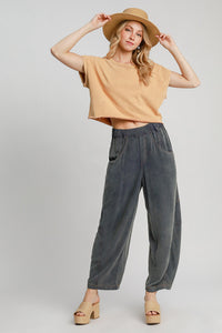 Hazel Blues® |  Umgee Elastic Waist Baggy Fit Pants with Pockets