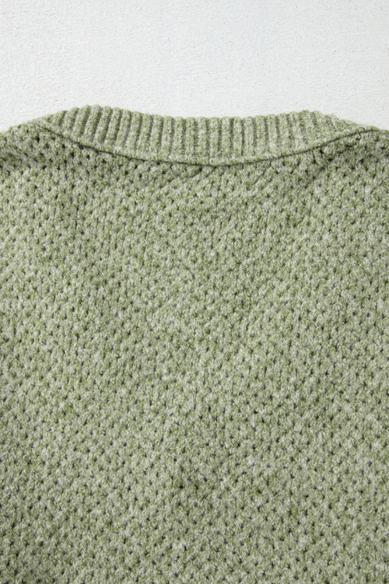 Hazel Blues® |  V-Neck Dropped Shoulder Long Sleeve Sweater