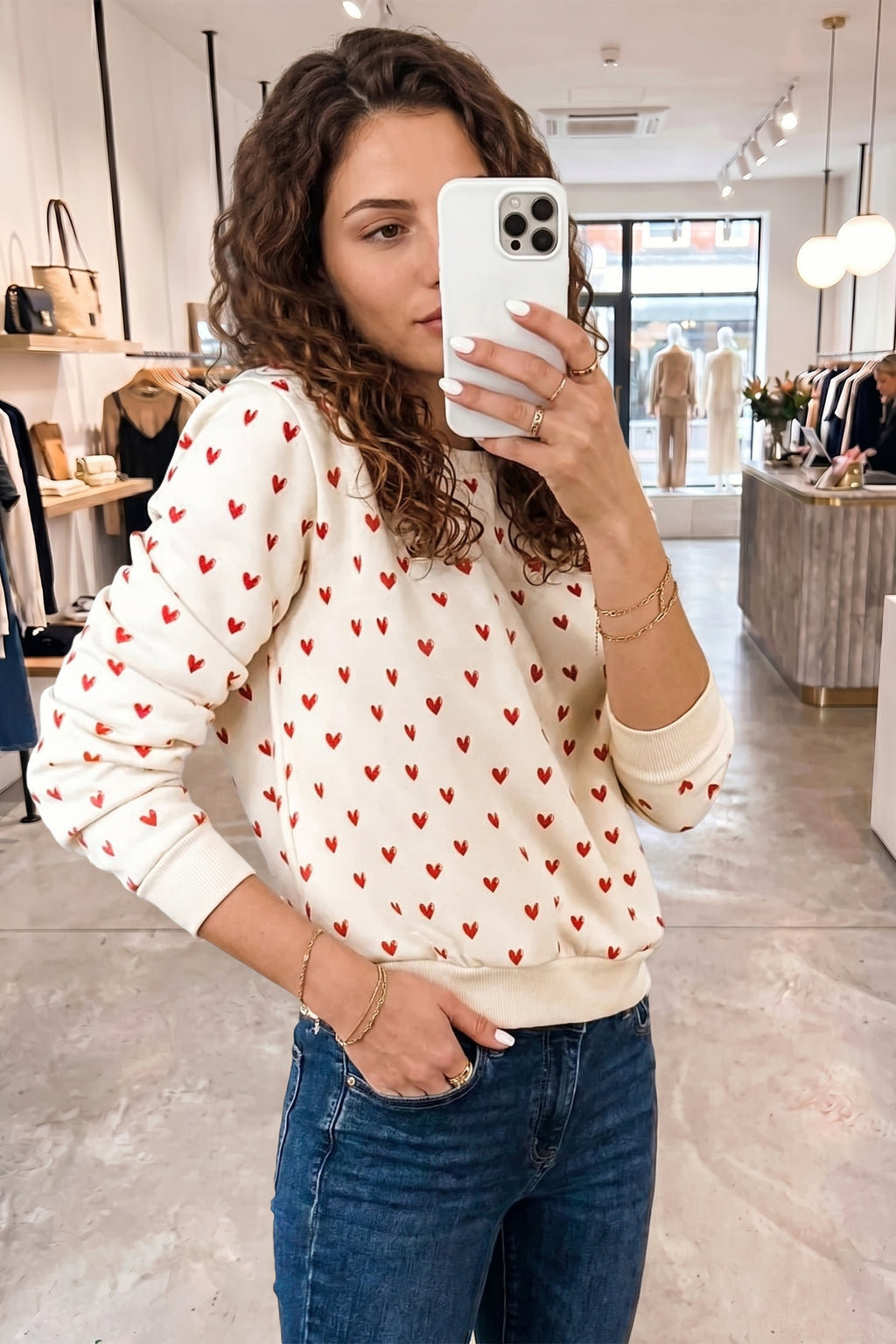 Hazel Blues® |  Sweetheart Sweatshirt | Heart Print Sweatshirt