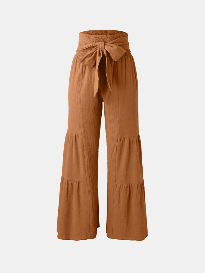 Hazel Blues® |  Tied Ruched Wide Leg Pants