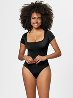 Hazel Blues® |  Square Neck Short Sleeve Bodysuit