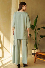 Hazel Blues® |  Davi & Dani Drawstring Ruched Detail Wide Leg Pants