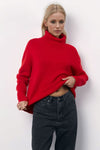 Hazel Blues® |  Basic Bae Turtleneck Long Sleeve Dropped Shoulder Sweater