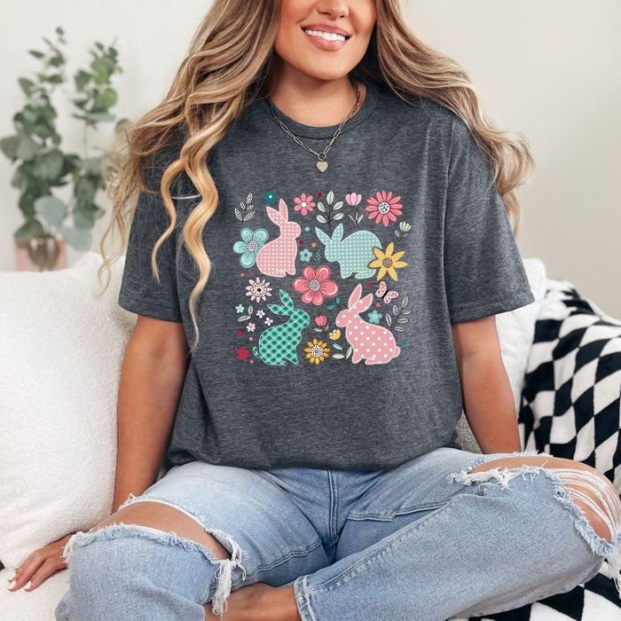 Hazel Blues® |  Bunnies and Flowers Graphic Tee