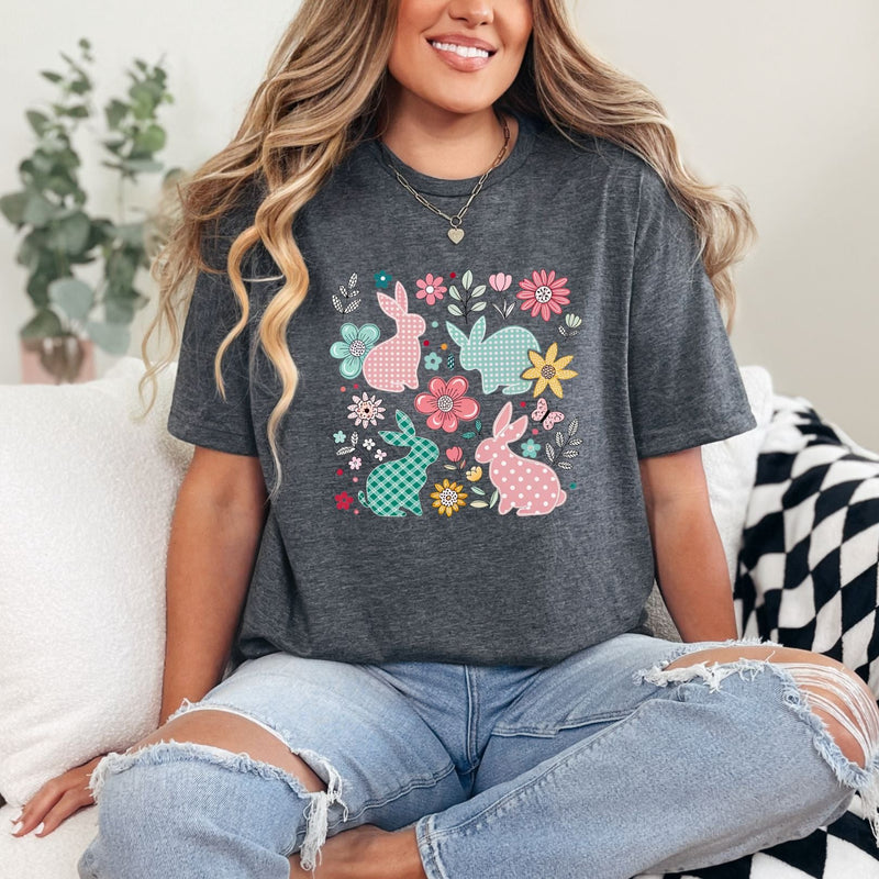 Hazel Blues® |  Bunnies and Flowers Graphic Tee