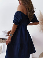 Hazel Blues® |  Ruffled Off-Shoulder Short Sleeve Dress