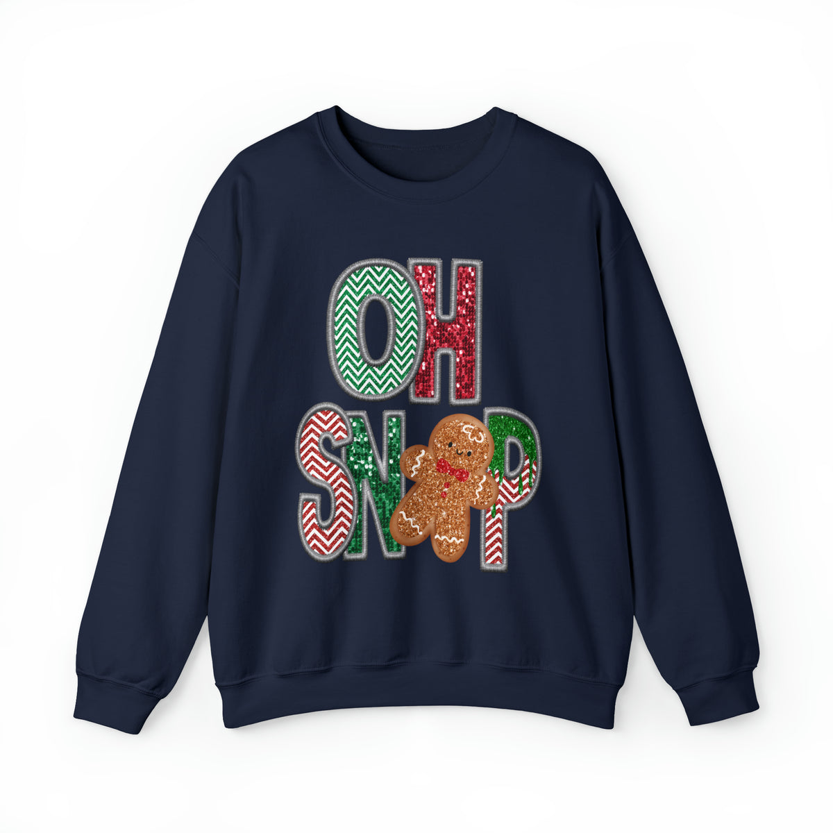 Hazel Blues® |  OH SNAP Faux Glitter Chenille Graphic Sweatshirt