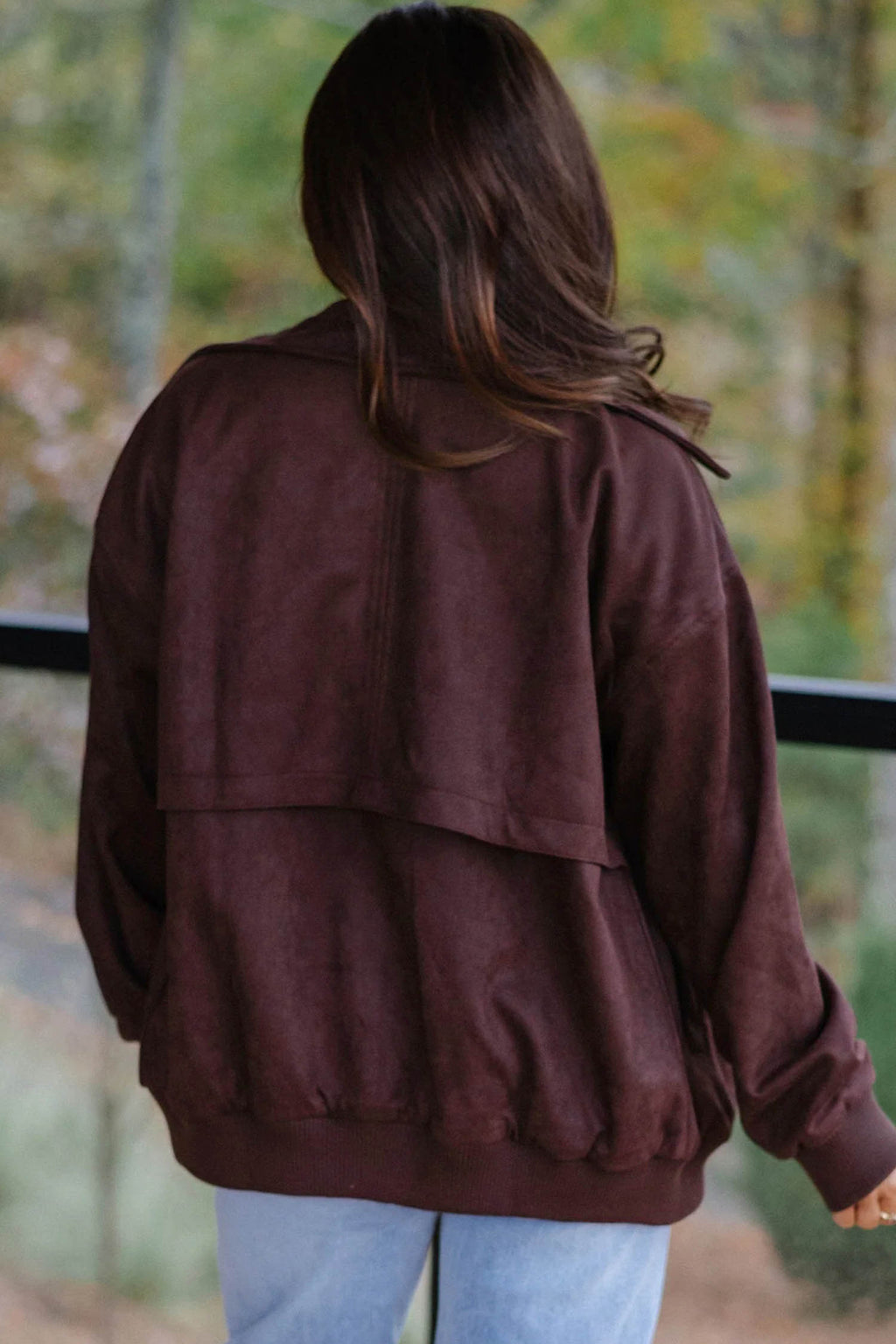 Cocoa Luxe Velvet Zip-Up Jacket