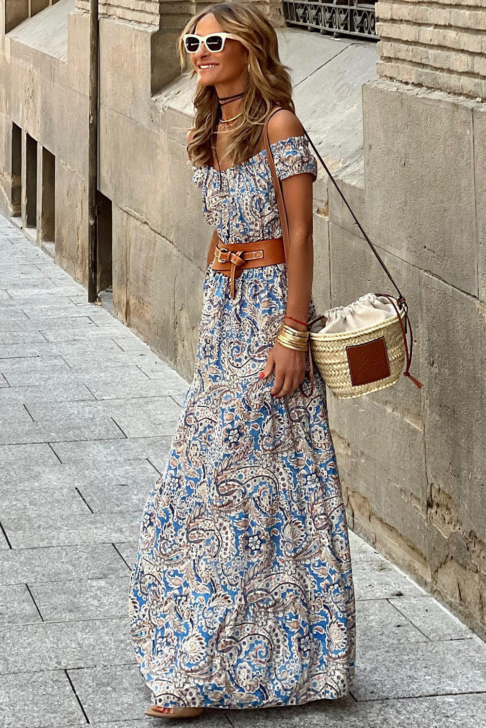 Kennedy Camille Off-Shoulder Maxi Dress