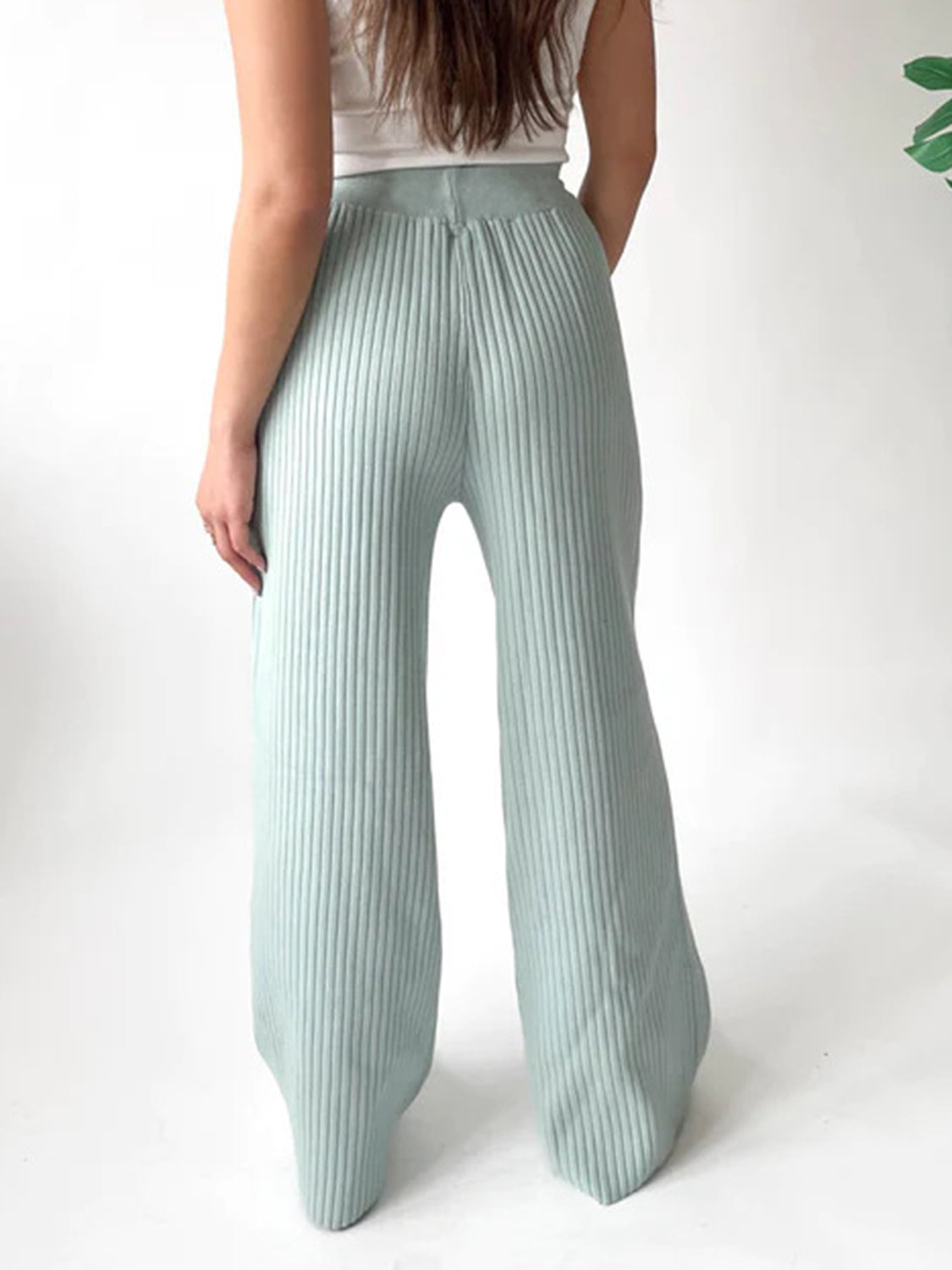 Hazel Blues® |  Ribbed Wide Leg Sweater Pants