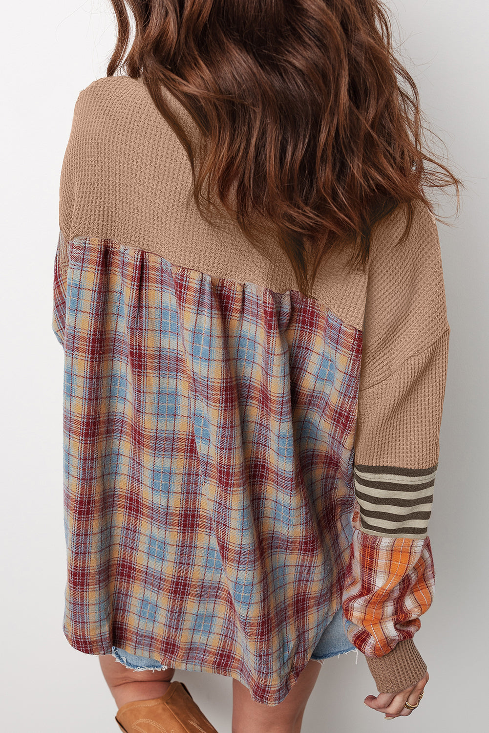 All Day Hour Waffle Striped Top