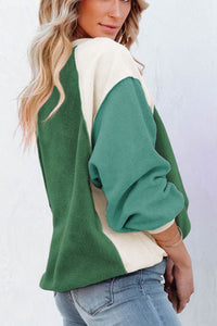 Hazel Blues® |  Color Block Round Neck Long Sleeve Sweatshirt