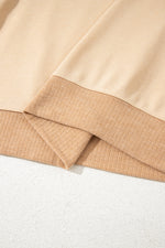 Hazel Blues® |  Light French Beige Aztec Patchwork Raglan Pullover Sweatshirt