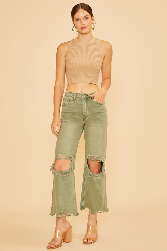 Hazel Blues® |  Annie Wear Distressed Raw Hem Jeans