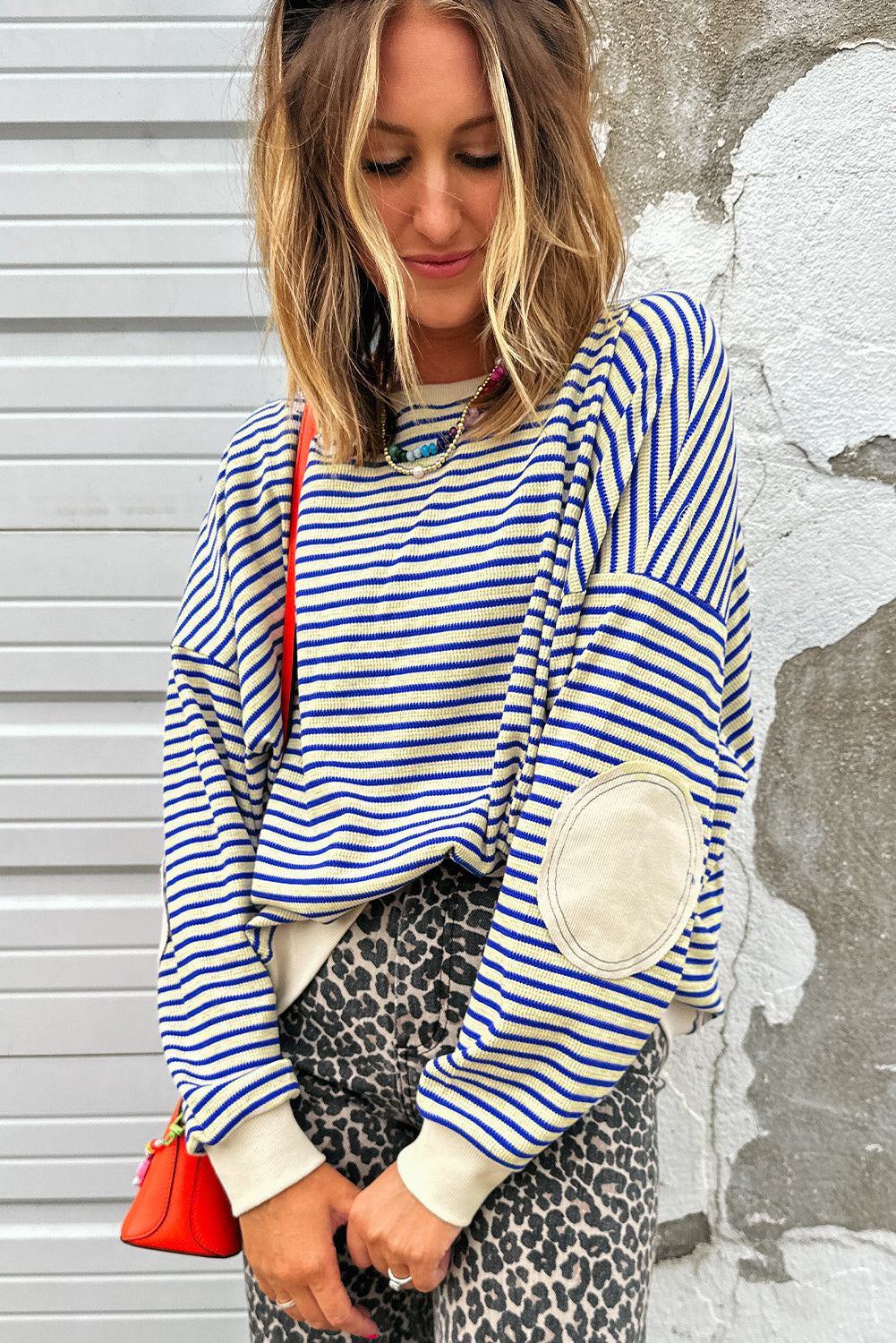 Lucky Day Chapter Striped Textured Sweatshirt