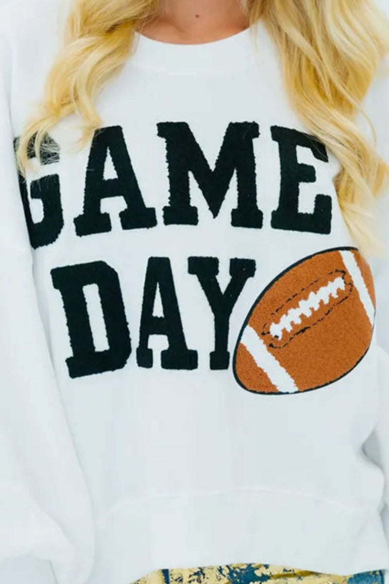 Hazel Blues® |  GAME DAY Round Neck Long Sleeve Sweatshirt