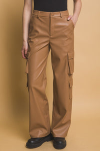 Hazel Blues® |  Love Tree PU Leather Cargo Pants