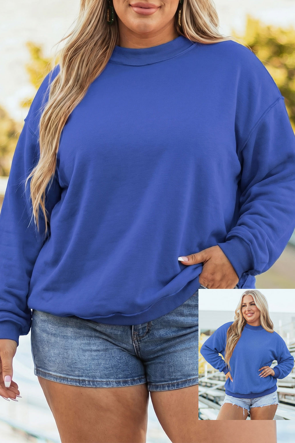 Avery Lane Reversible Sweatshirt — Dark Blue