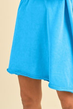 Hazel Blues® |  Annie Wear Mineral Washed Johnny Collar Short Sleeve Dress
