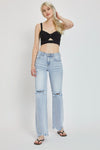 Hazel Blues® |  RISEN High Rise Distressed Wide Leg Jeans