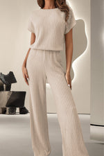 Hazel Blues® |  Round Neck Short Sleeve Jumpsuit