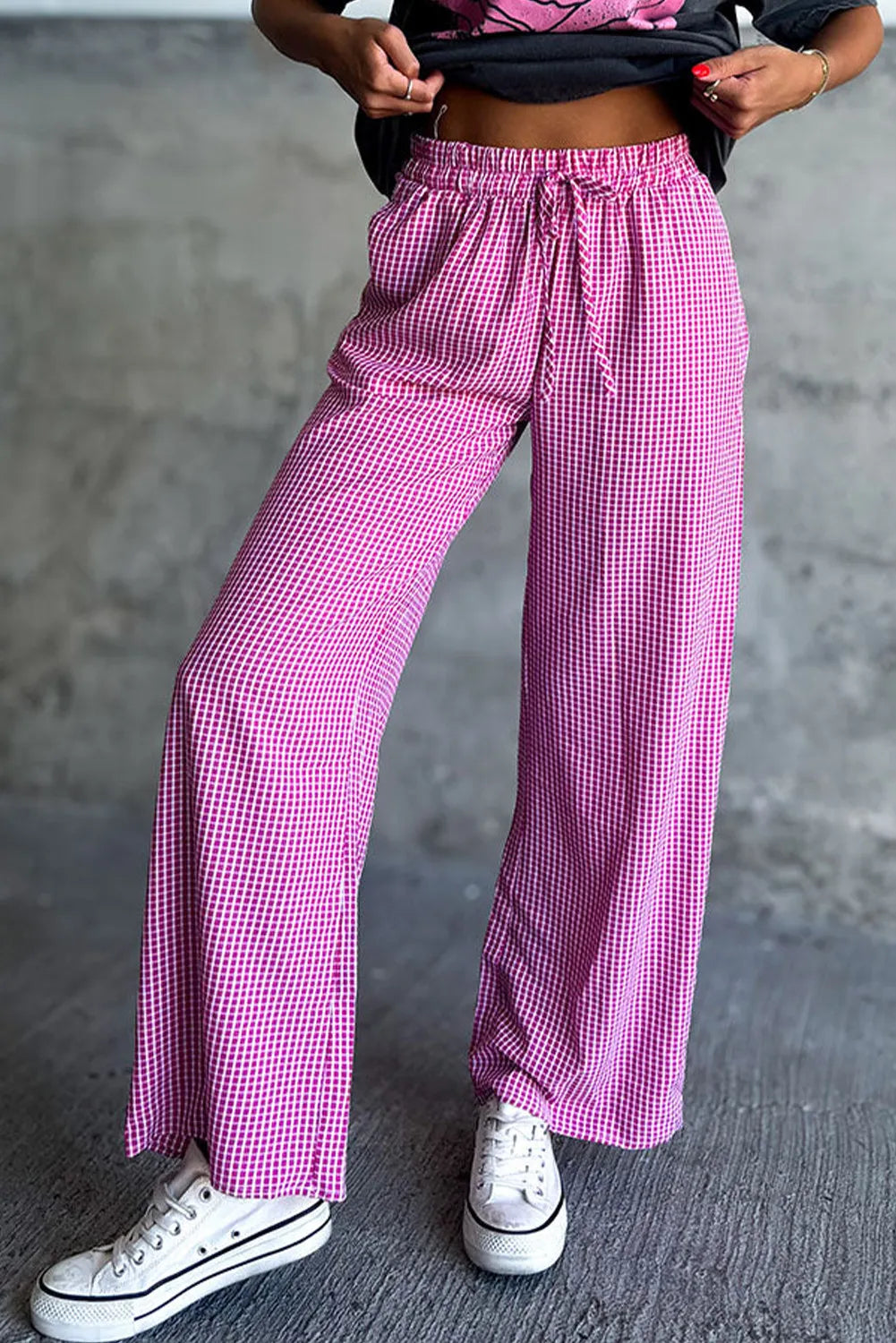 Hazel Blues® |  Plaid Wide Leg Pants with Pockets