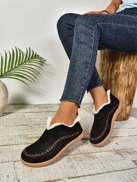 Hazel Blues® |  Faux Fur Round Toe Flat Sneakers