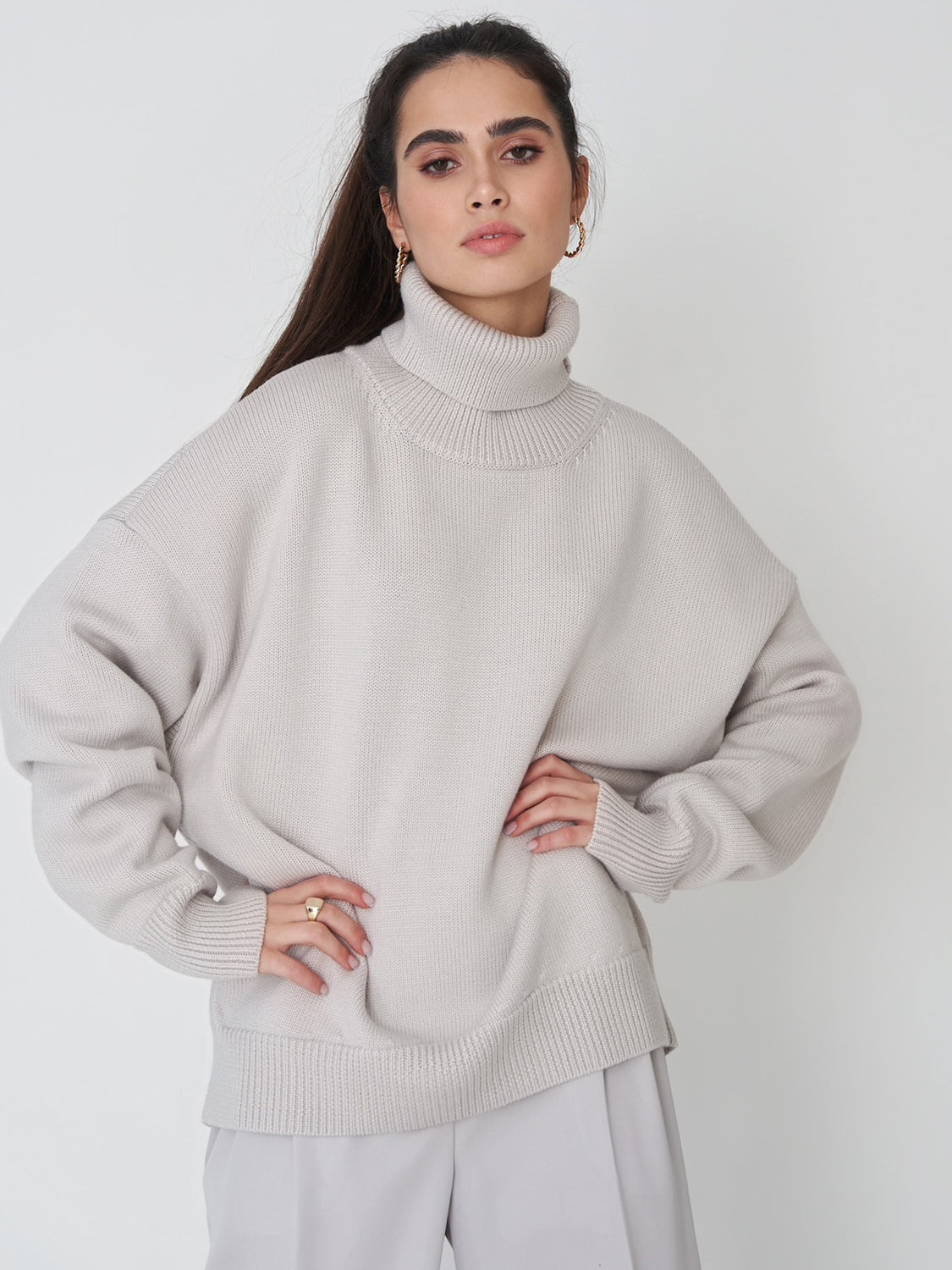 Hazel Blues® |  Turtleneck Long Sleeve Sweater