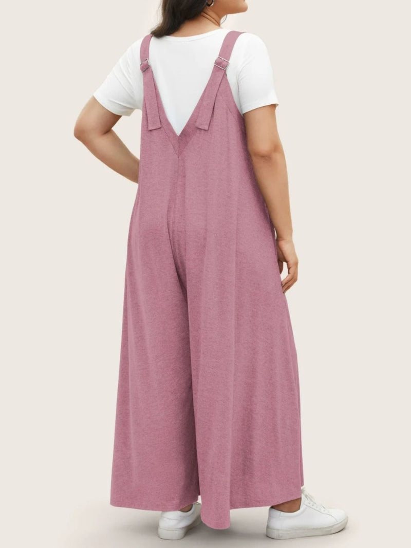 Hazel Blues® |  Pocketed Wide Leg Overalls