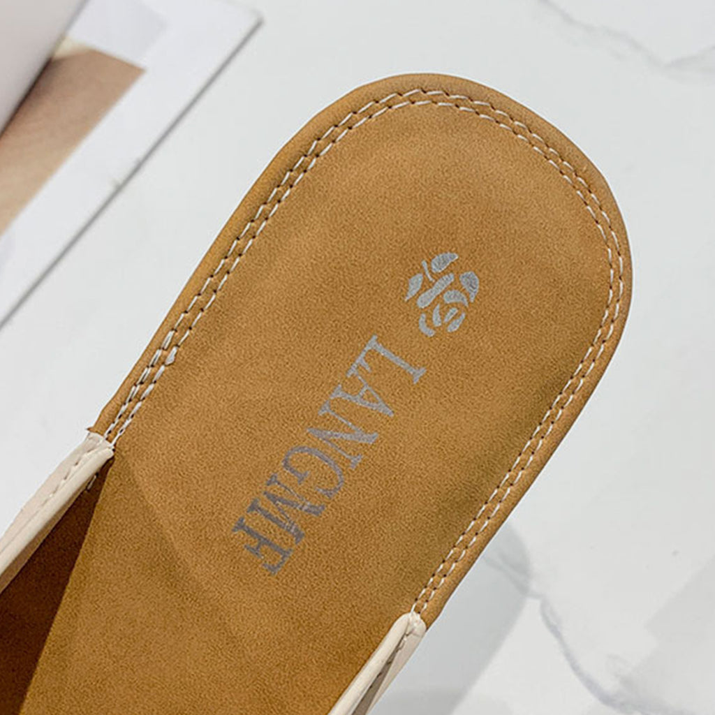 Hazel Blues® |  Bow PU Leather Flat Sandals