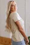 Hazel Blues® |  Beige LIVE YOUR BEST LIFE Crew Neck Western Graphic Tee