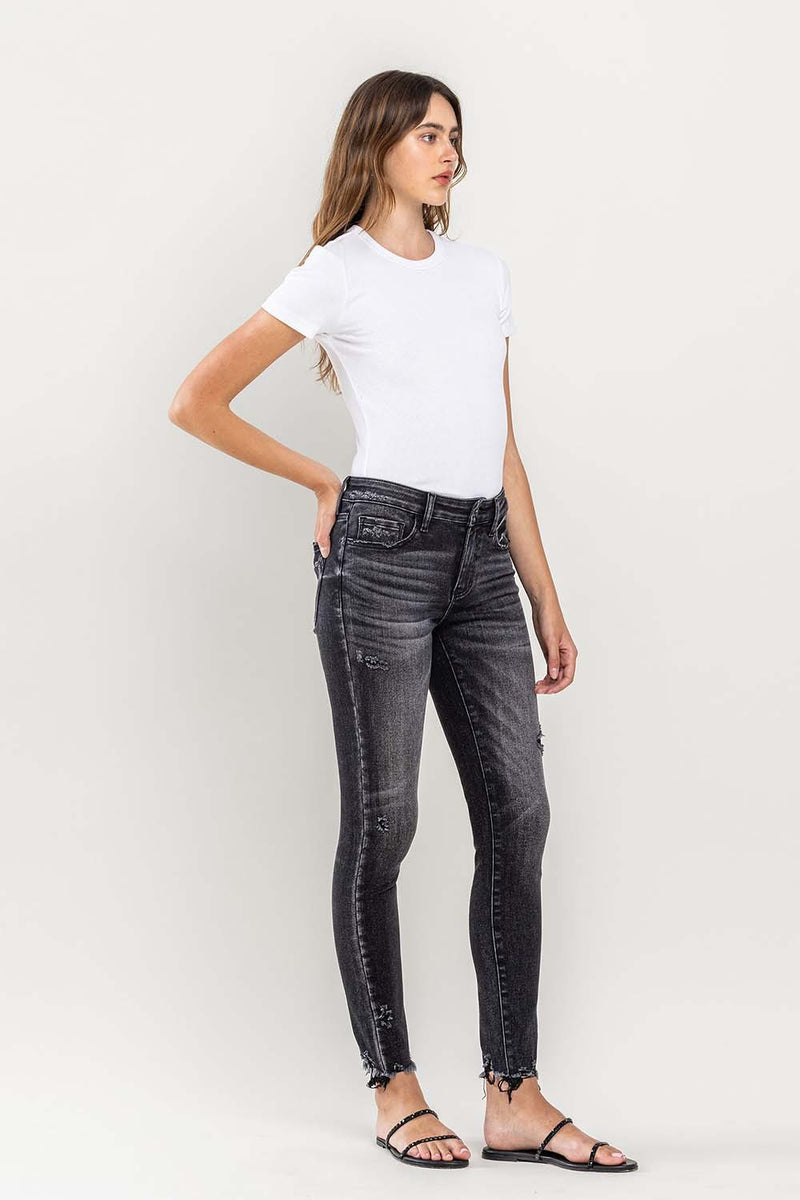 Hazel Blues® |  Lovervet Raw Hem Cropped Skinny Jeans