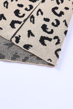 Hazel Blues® |  Slit Leopard Mock Neck Dropped Shoulder Sweater