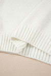 Hazel Blues® |  White Embroidered Bow Boots Graphic Drop Shoulder Sweater