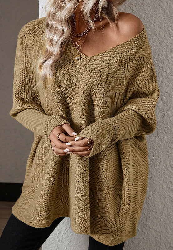 Hazel Blues® |  V-Neck Batwing Sleeve Sweater