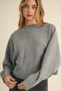 Hazel Blues® |  Mable Round Neck Dolman Sleeve Cropped Sweater