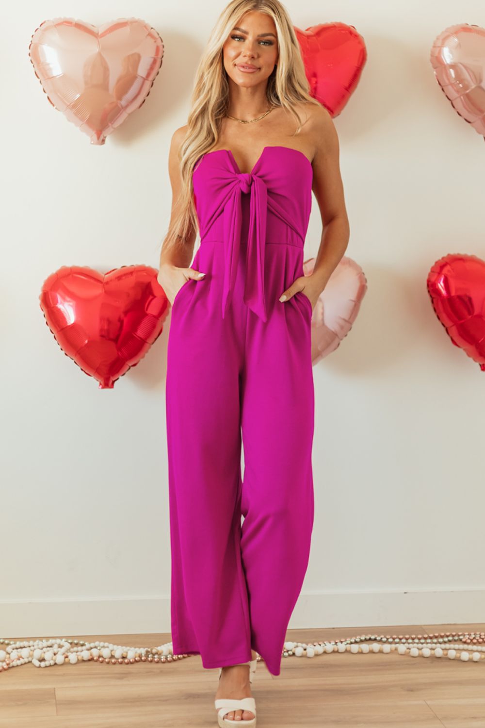 Hazel Blues® |  Tied Tube Wide Leg Jumpsuit