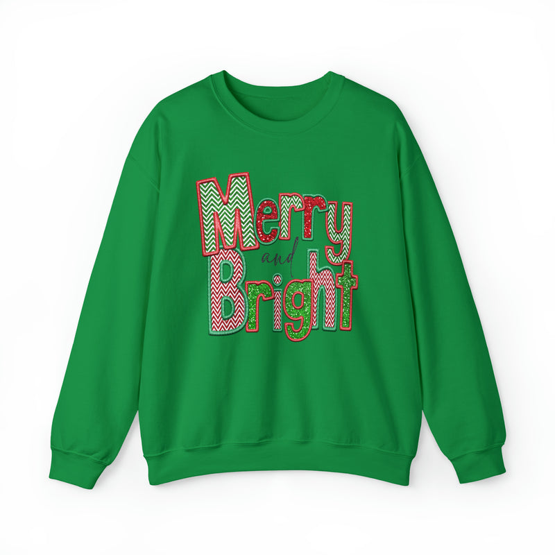 3Blues Designs |   Hazel Blues® |  Merry & Bright Faux Chenille Crewneck Sweatshirt