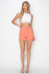 Hazel Blues® |  RISEN High Waist Ripped Denim Shorts