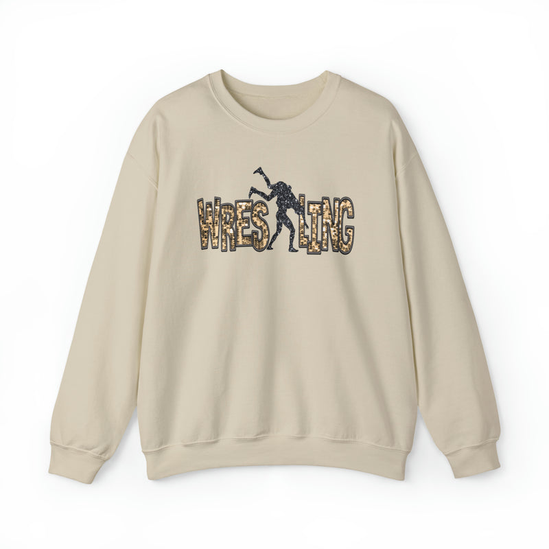 Hazel Blues®  Wrestling Faux Chenille Sequin Patches Sweatshirt
