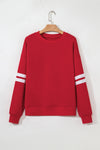 Hazel Blues® |  Evergreen Varsity Striped Detail Drop Shoulder Oversized Sweatshirt
