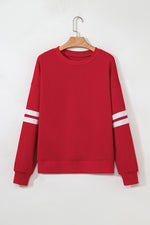 Hazel Blues® |  Evergreen Varsity Striped Detail Drop Shoulder Oversized Sweatshirt