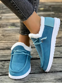 Hazel Blues® |  Fluff Round Toe Flat Slip-Ons