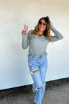 Hazel Blues® |  Fall Brooklyn Snap Henley Top