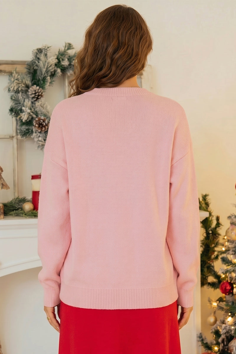 トゥンちゃんさん専用。ドゥロワー　コットンニット（春色ピンク） Gossamer Pink Drop-Shoulder Round-Neck Towel Embroidery Slogan